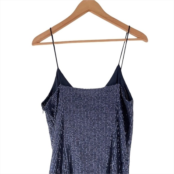 NWT Caroline Constas Koren Sequined Gathered Mini Slip Dress in Midnight Blue - Picture 8 of 13
